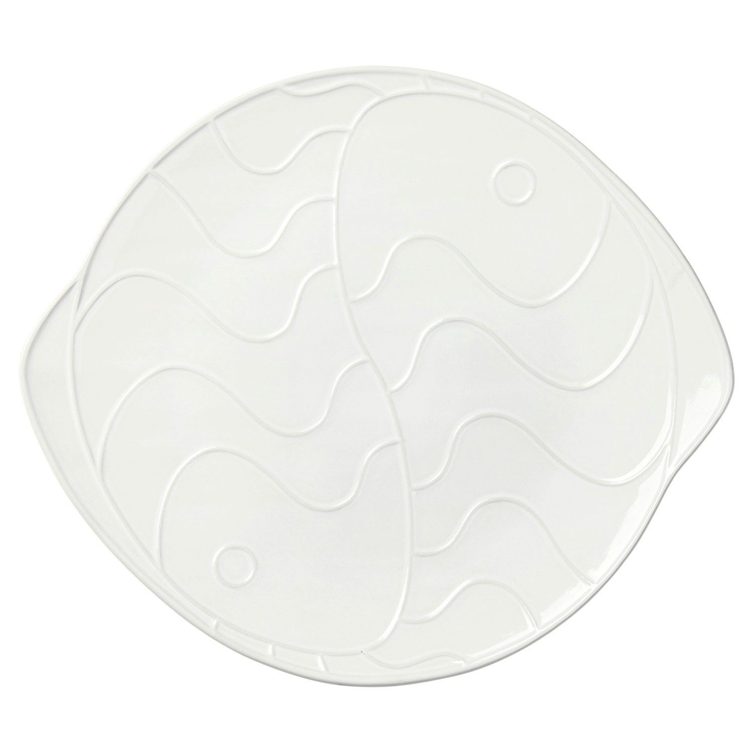 Broste Copenhagen Pesce Fat 30,6x34,6 Cm - Uppl&auml;ggningsfat Stengods Vit