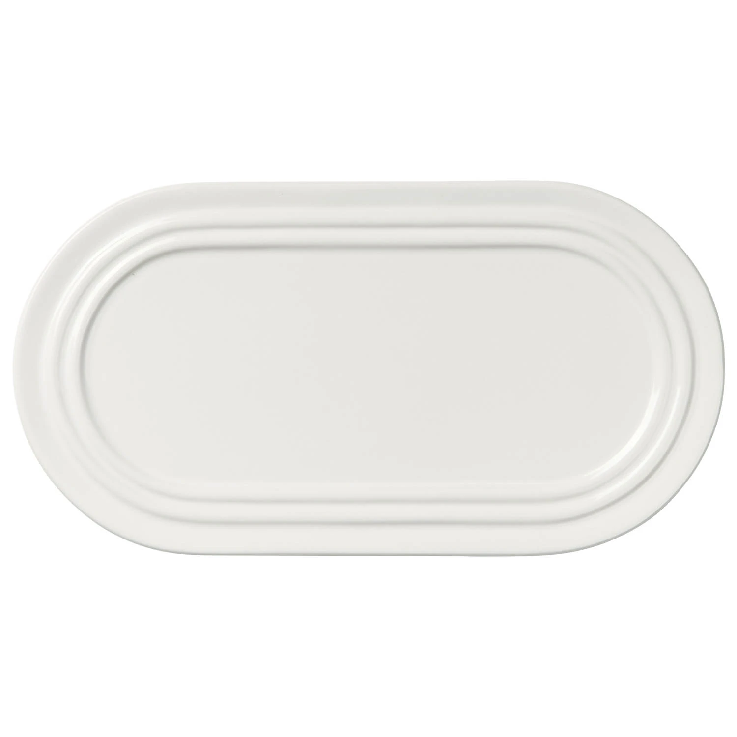 Broste Copenhagen Stevns Oval Tallrik Chalk White 27,5 Cm - Uppl&auml;ggningsfat Stengods Vit