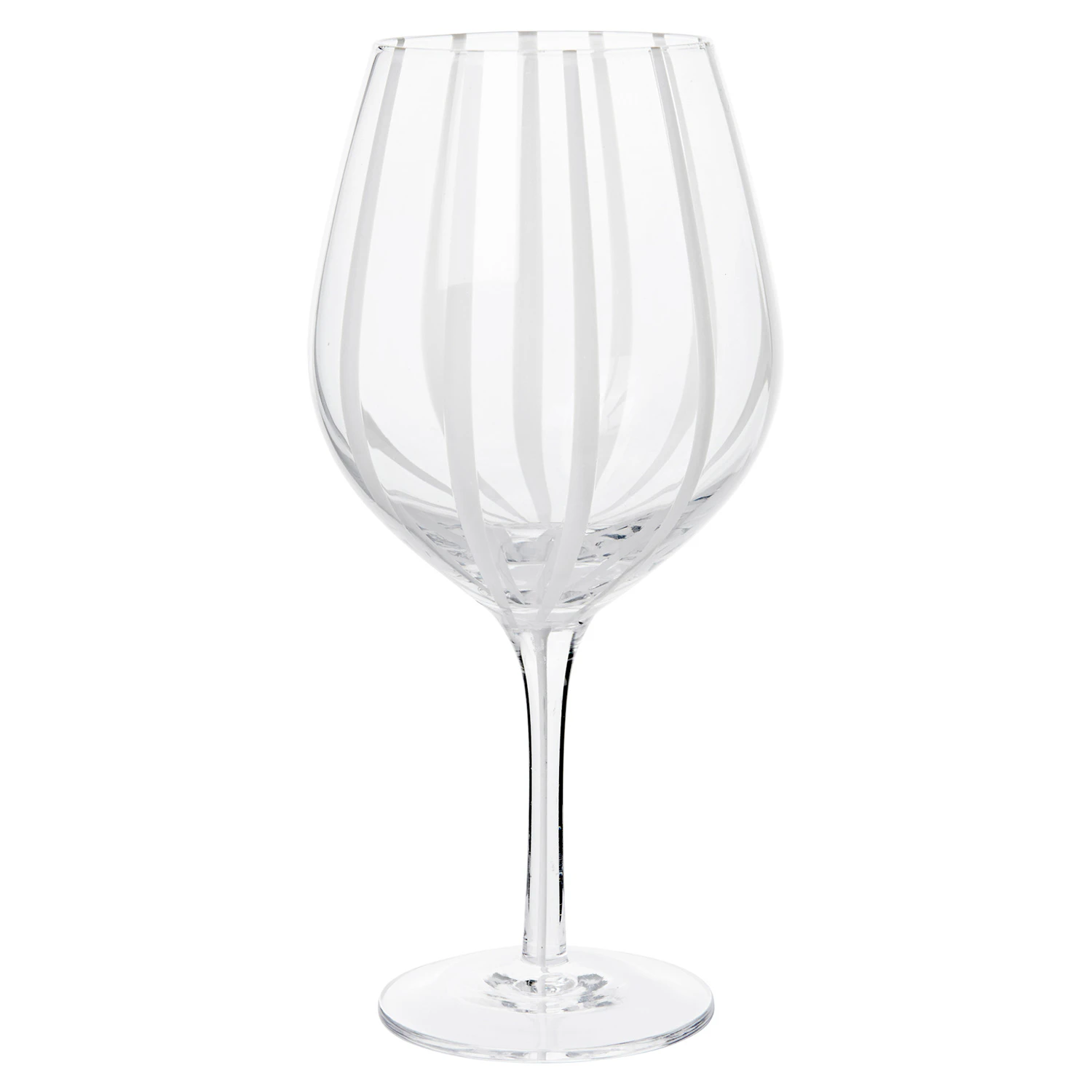 Broste Copenhagen Striped R&ouml;dvinsglas 65 Cl - Vinglas Munbl&aring;st Glas Klar