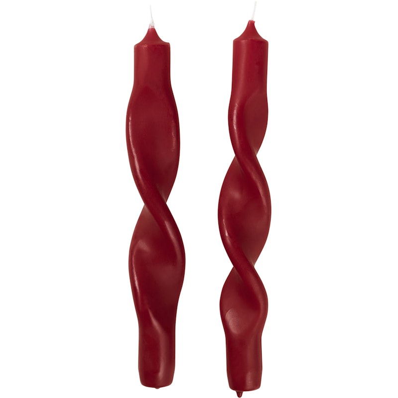 Twist Ljus 23 cm 2-pack, Truely Red