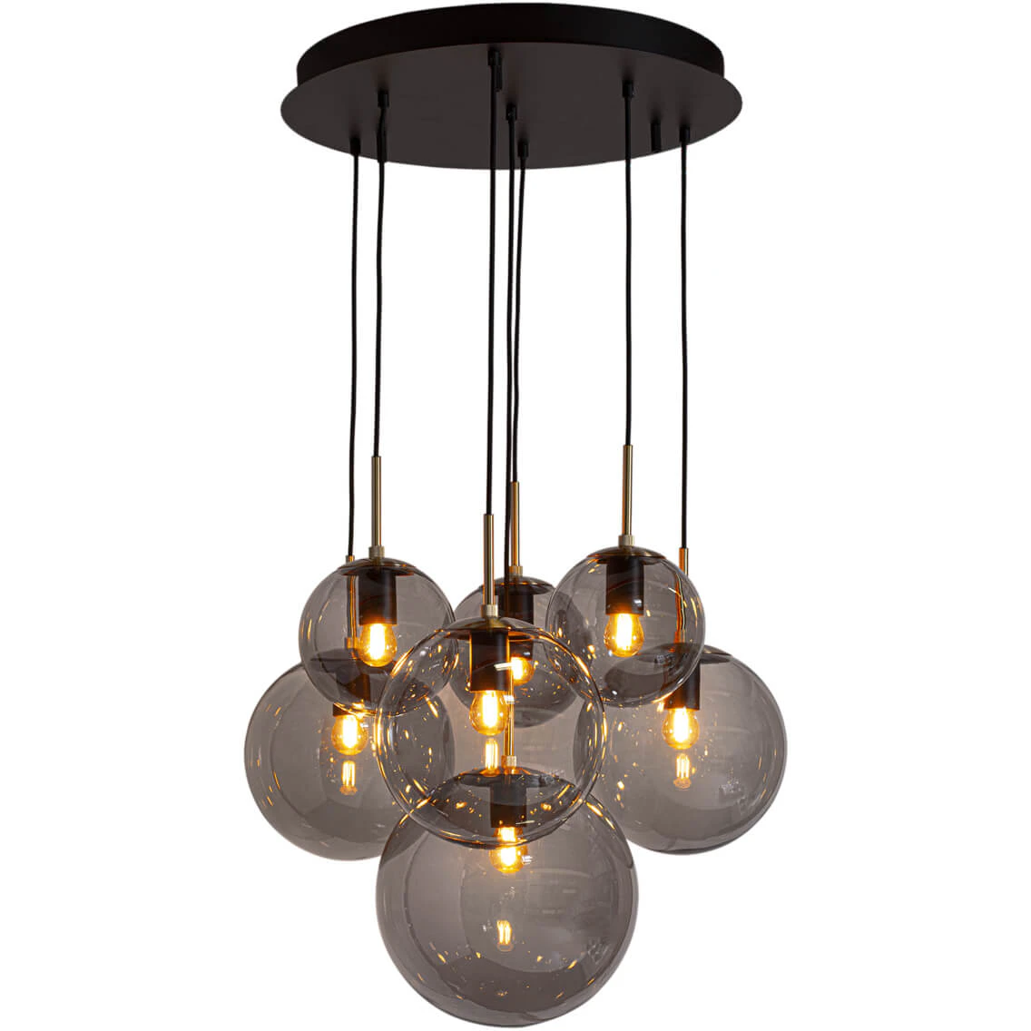 By Rydéns Laura Pendel 53 Cm Smoke Grey - Pendellampor Glas Mattsvart