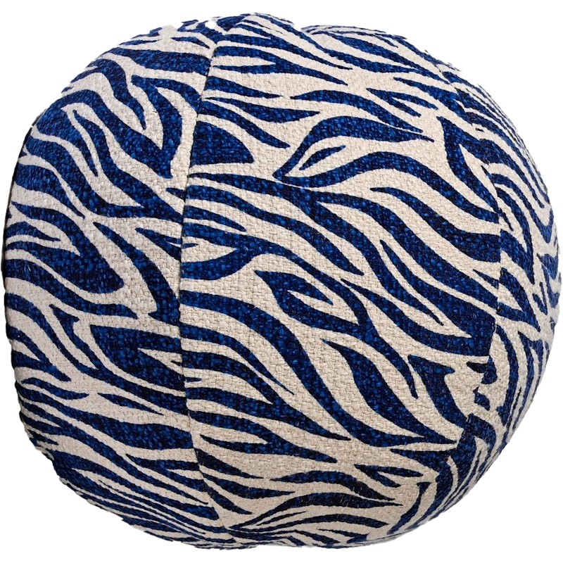 Anima Kudde Rund Zebra, Blå