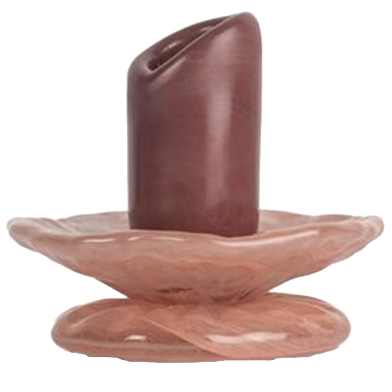 Lara Ljusstake 9 cm, Rosa / Bordeaux