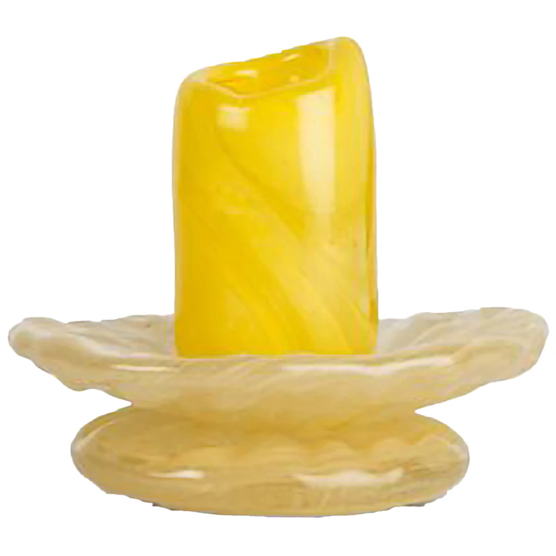 Lara Ljusstake 9 cm, Gul / Ljusbeige