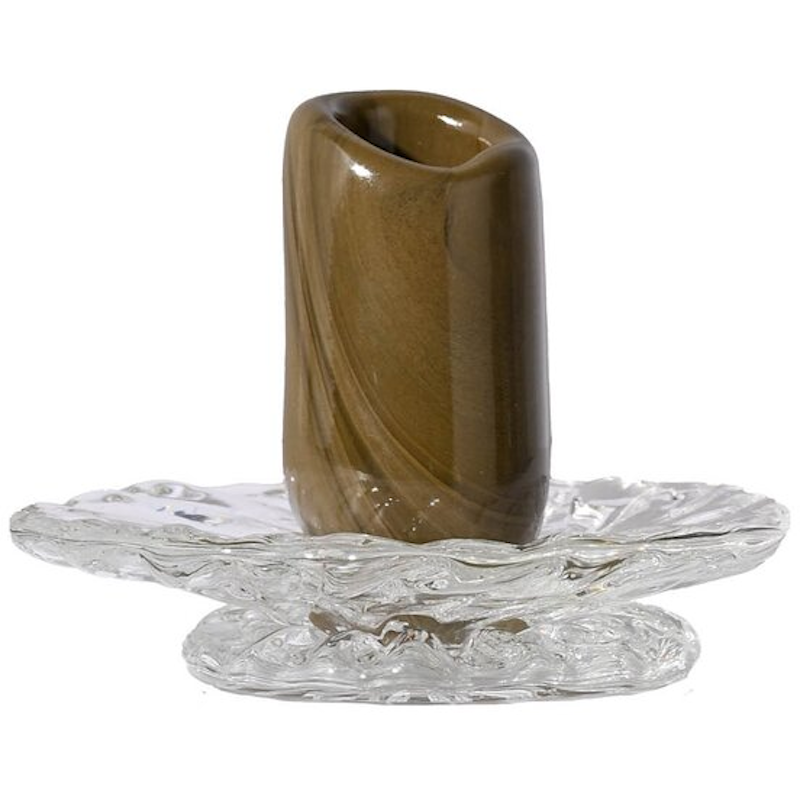 Lara Candlestick Ljusstake 9 cm, Grön / Klar