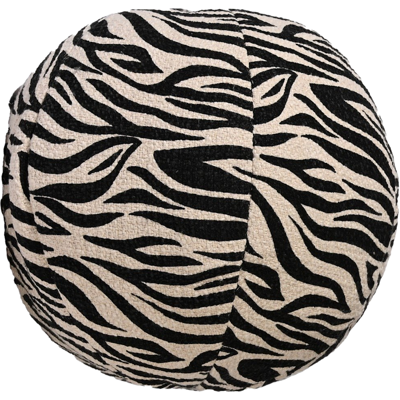 Anima Kudde Rund Zebra, Svart