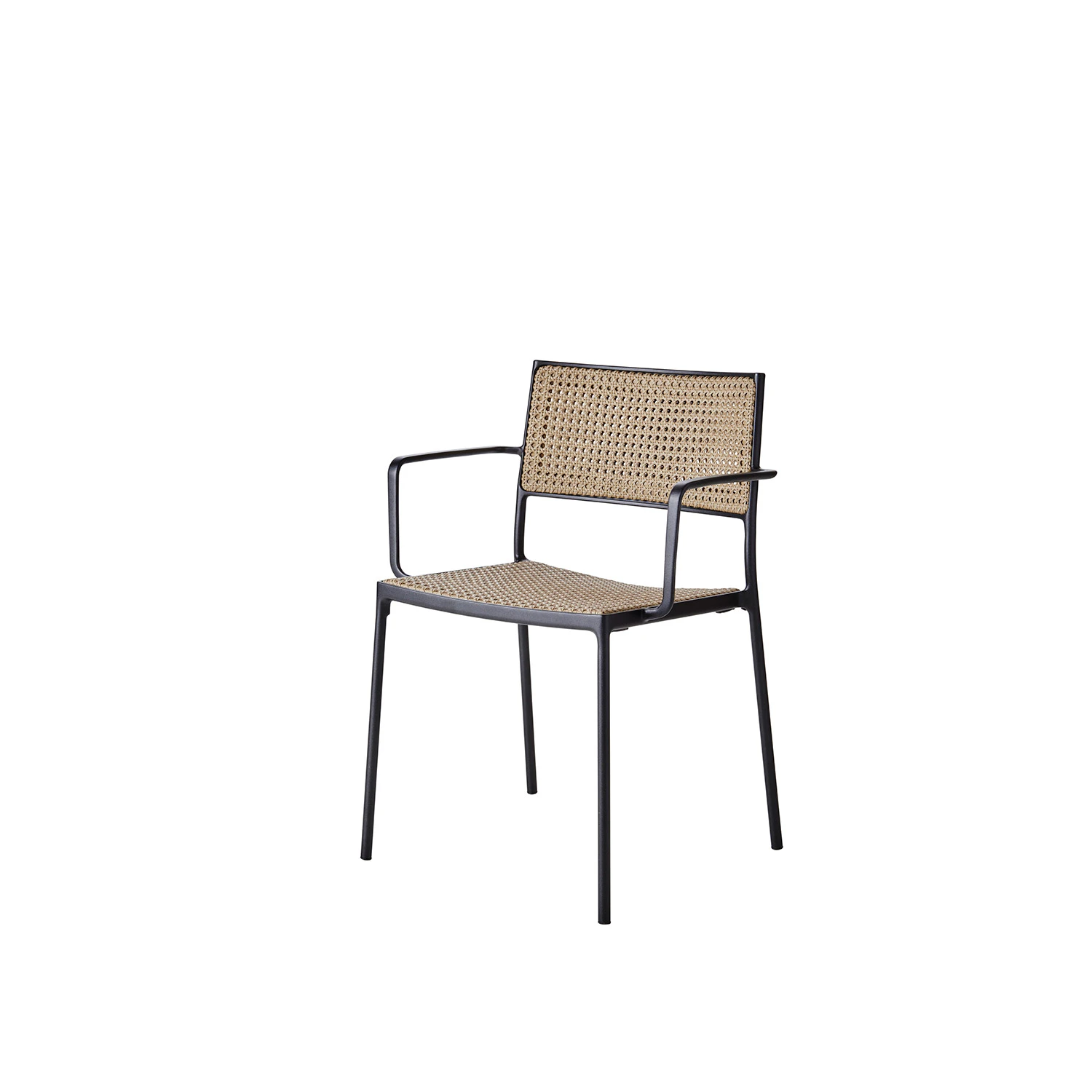 cane-line less stol fransk rotting natur - trädgårdsstolar aluminium svart