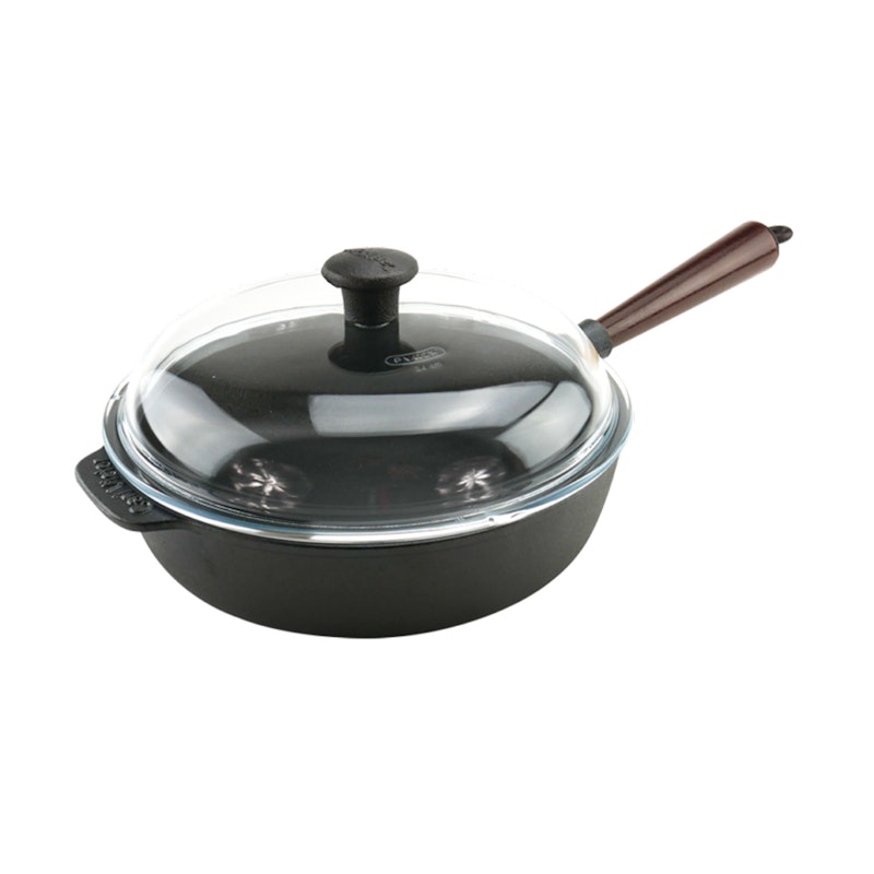 Traktörpanna Med Lock 25 cm, Trähandtag