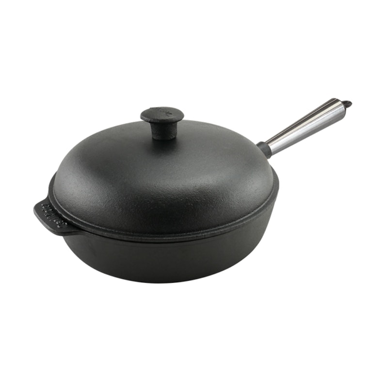Traktörpanna Med Lock 25 cm, Stålhandtag