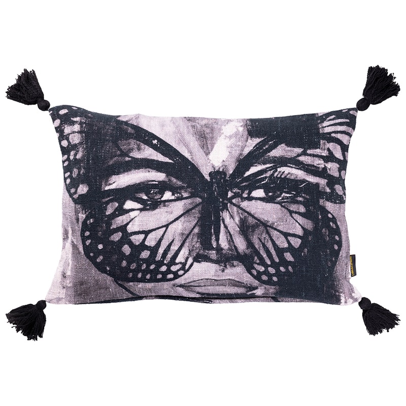 Golden Butterfly B&W Kuddfodral 40x60 cm, Svart/Vit