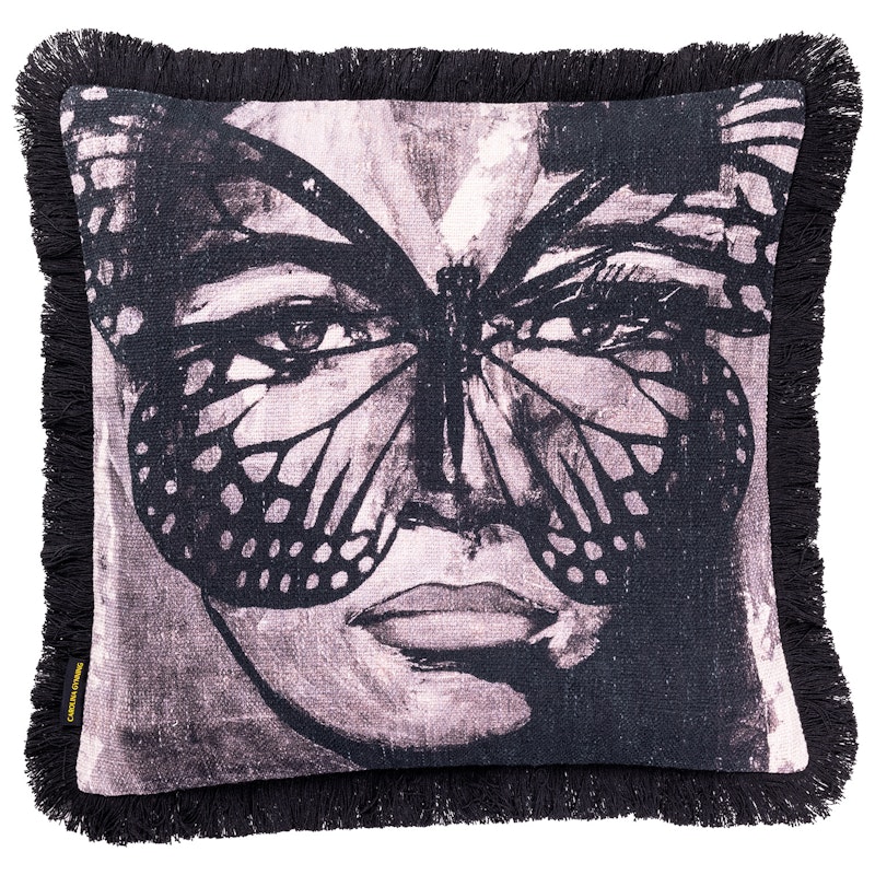 Golden Butterfly B&W Kuddfodral 50x50 cm, Svart/Vit