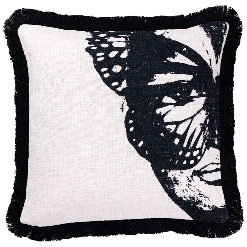 Golden Butterfly B&W Kuddfodral 50x50 cm, Vit / Fjärilar