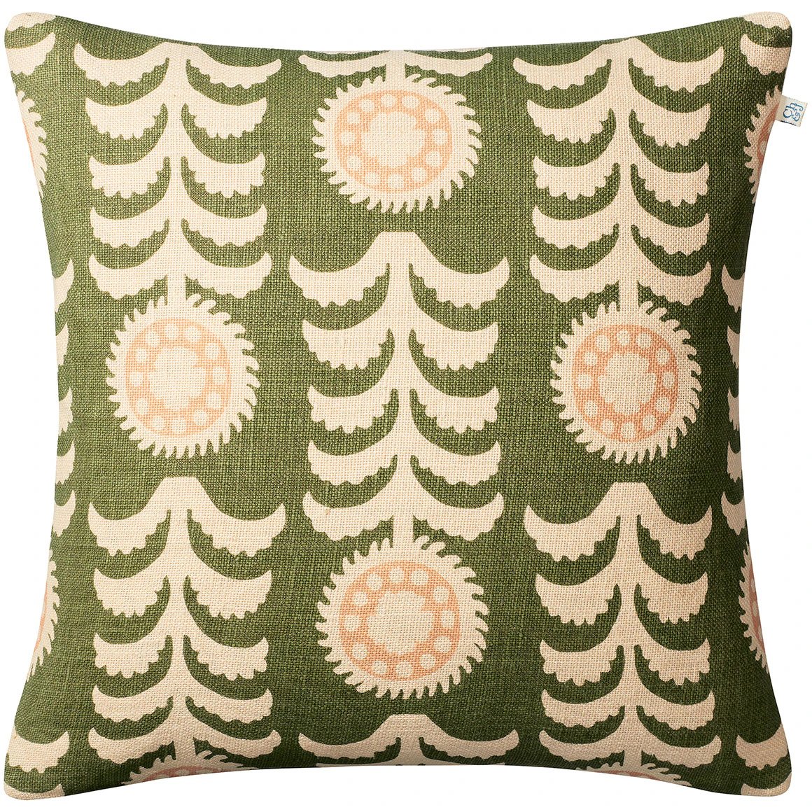 Chhatwal & Jonsson Alok Kuddfodral 50x50 Cm Light Beige / Cactus Green / - Prydnadskuddar & Fodral Linne Rose