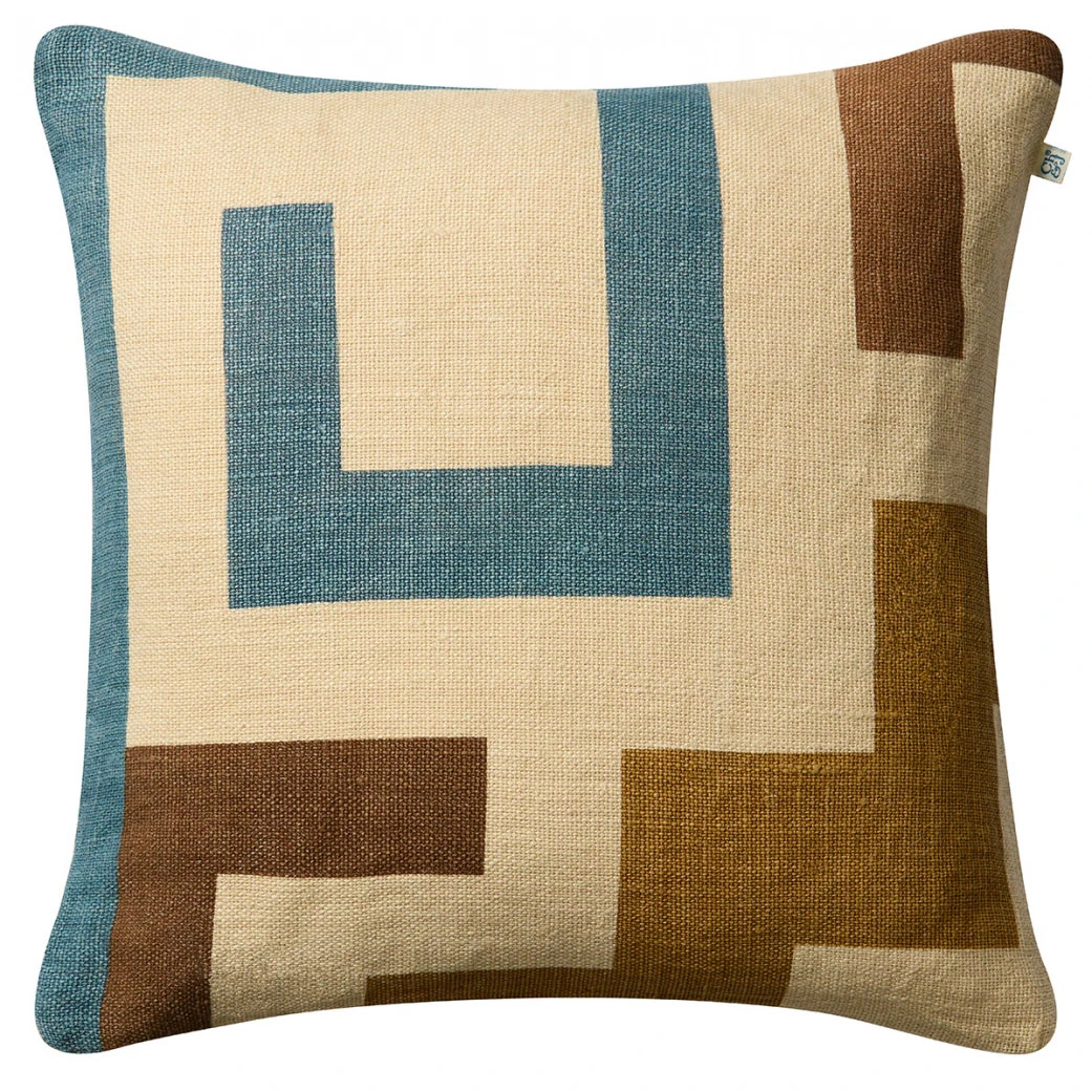 Chhatwal & Jonsson Aman Kuddfodral 50x50 Cm Heaven Blue / Taupe / - Prydnadskuddar & Fodral Linne Khaki