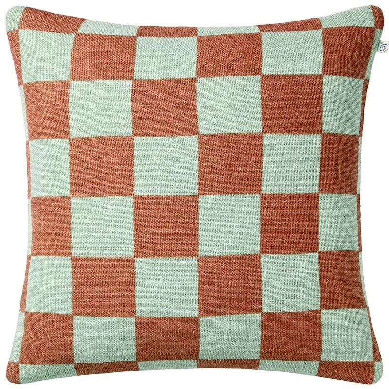 Buffalo Check Kuddfodral 50x50 cm, Aqua / Apricot Orange
