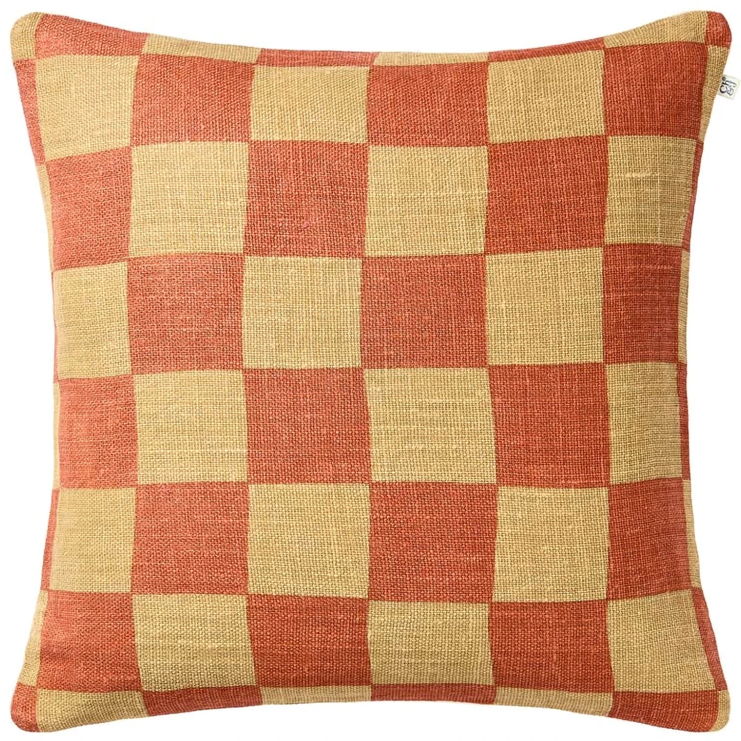 Chhatwal & Jonsson Buffalo Check Kuddfodral 50x50 Cm Apricot Orange / Khaki - Prydnadskuddar & Fodral Bomull Aprikosapelsin