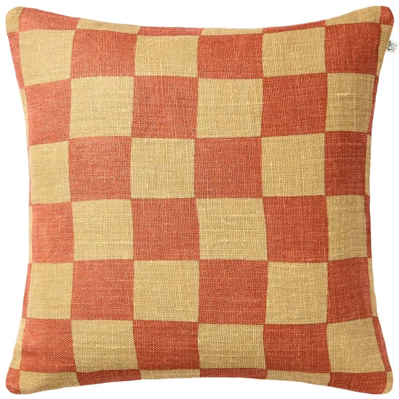 Buffalo Check Kuddfodral 50x50 cm, Apricot Orange / Khaki