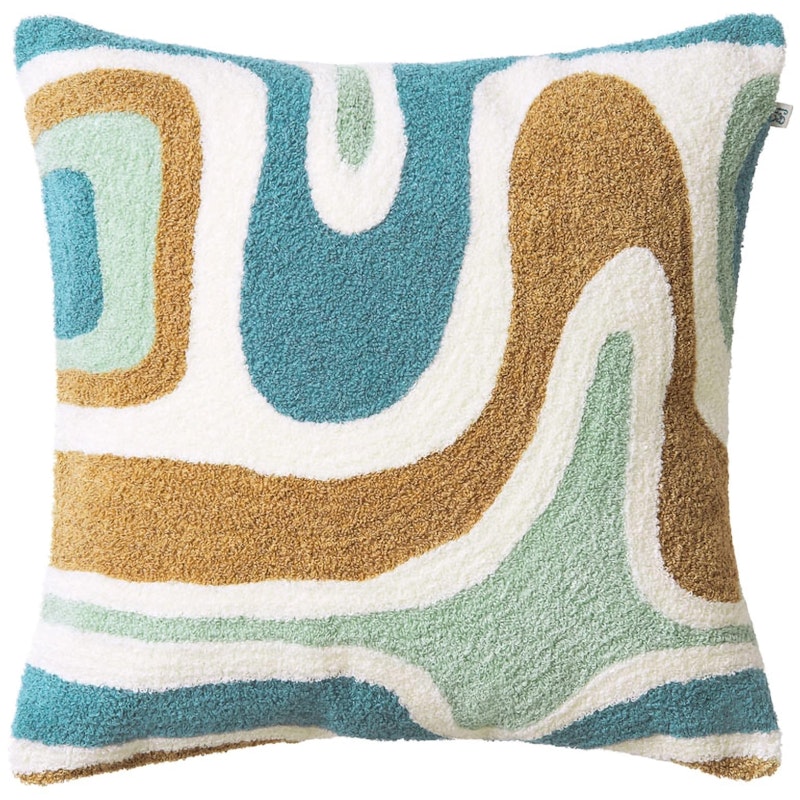 Godavari Kuddfodral Bouclé 50x50 cm, Aqua / Sand