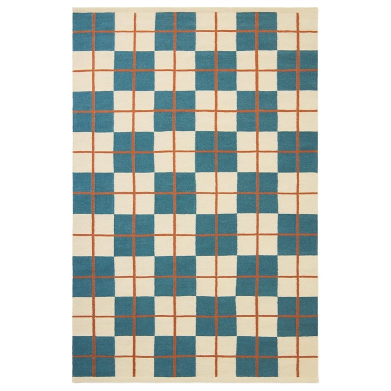 Haveli Ullmatta 180x270 cm, Heaven Blue / Rust