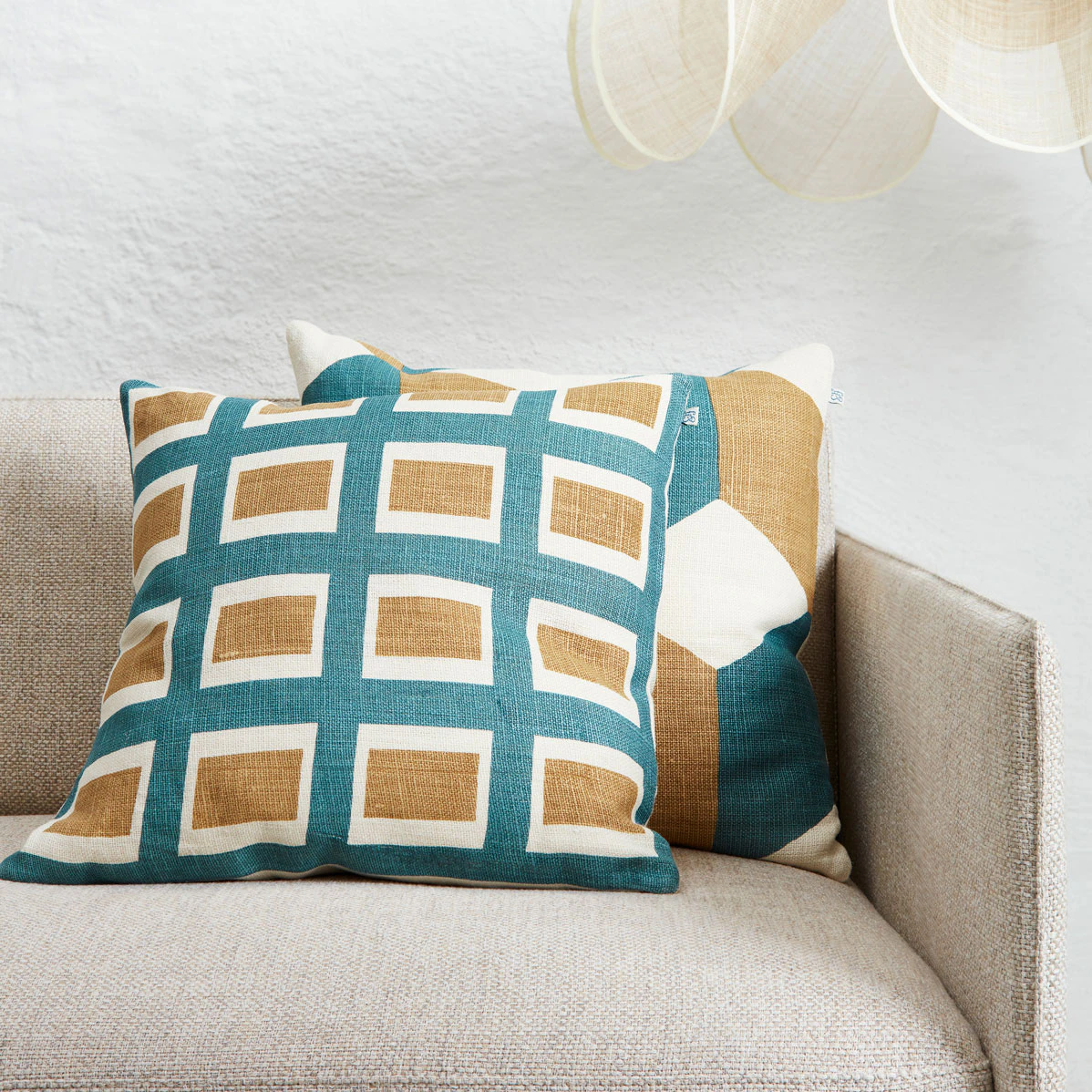 Chhatwal & Jonsson Hawa Cushion Cover 50x50 Cm Kuddfodral 50x50 Cm Heaven Blue /, khaki från Chhatwal & Jonsson, bild 2