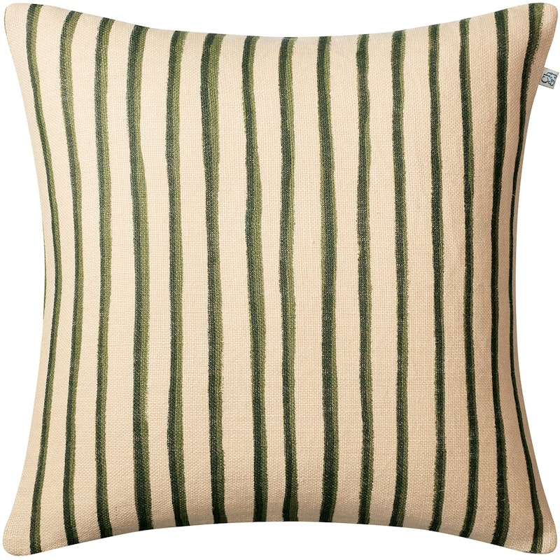 Jaipur Stripe Kuddfodral 50x50 cm, Light Beige / Cactus Green / Green