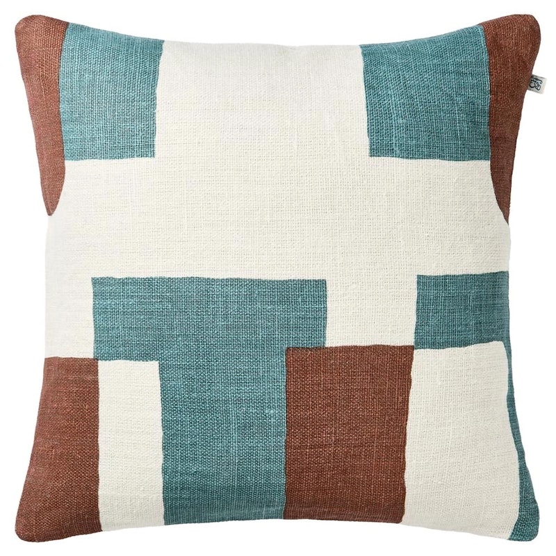 Jay Kuddfodral 50x50 cm, Terrakotta / Himmelsblå