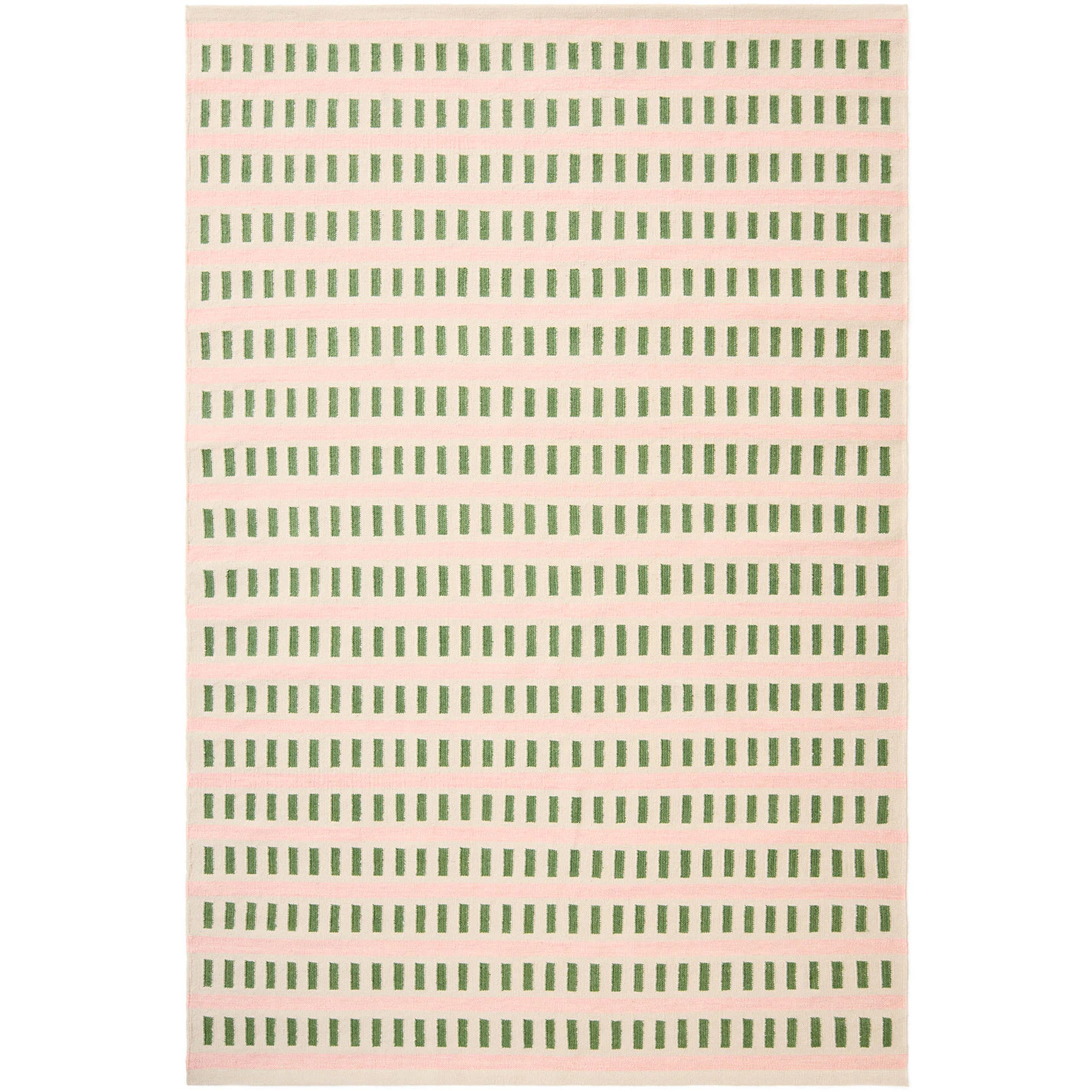 Chhatwal & Jonsson Ladakh matta 230x320 Cm Cactus Green / Dusty Pink - Mönstrade mattor Ull Dammig Rosa