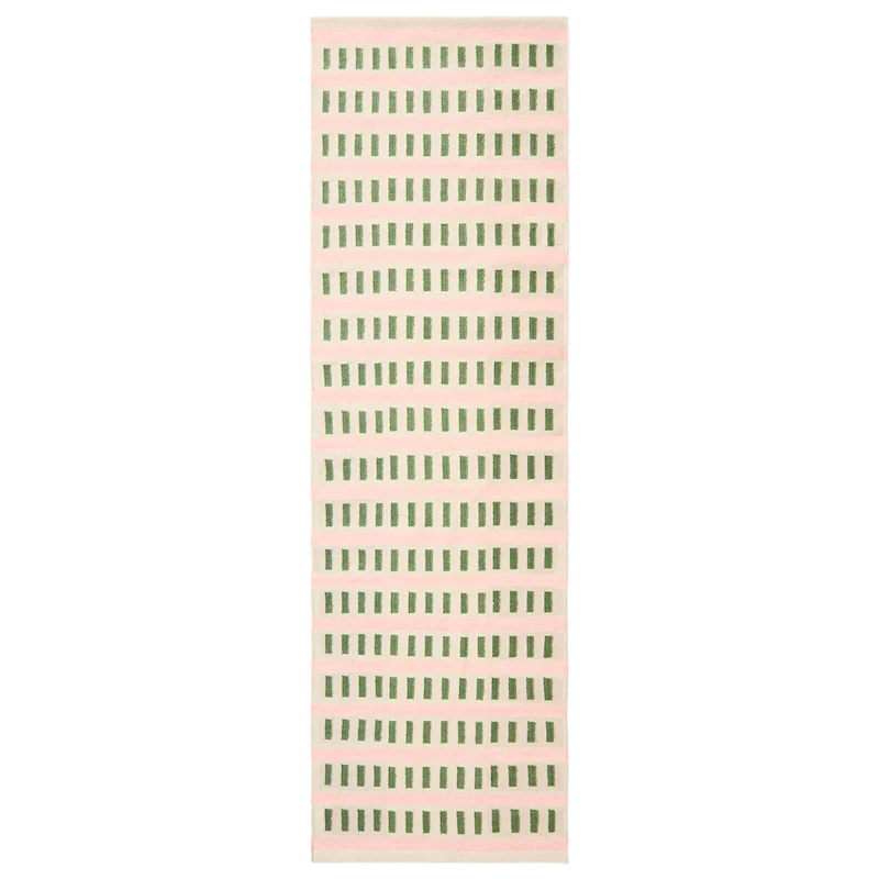 Ladakh Ullmatta 80x250 cm, Off-white / Cactus Green