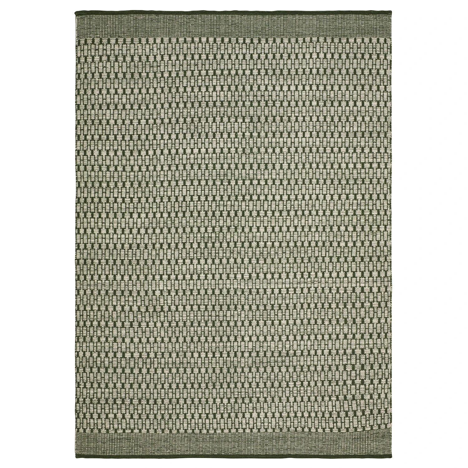 Chhatwal & Jonsson Mahi Dhurry Matta 200x300 Cm Off White/green - Slätvävda mattor Ull Grön