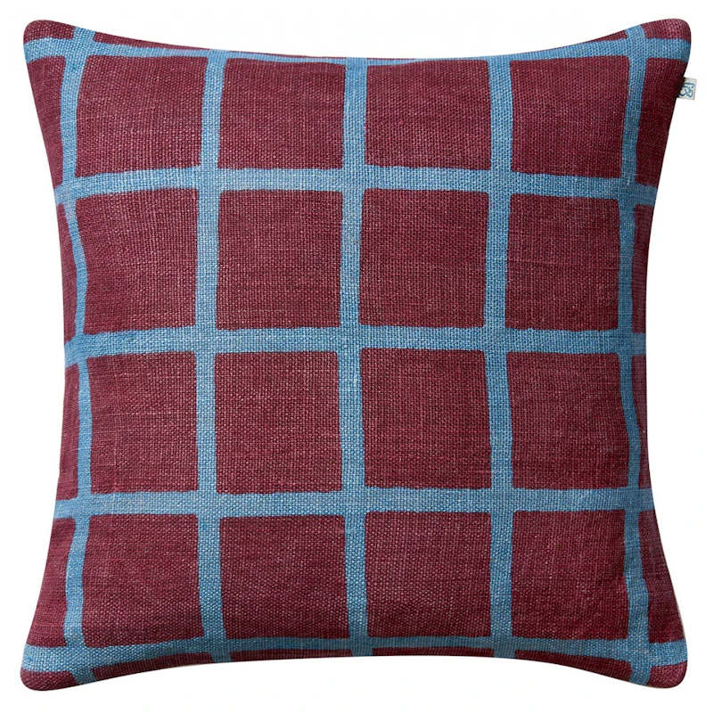 Mela Kuddfodral 50x50 cm, Ruby / Dusty Blue