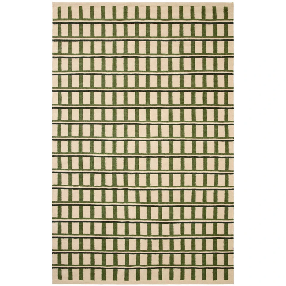 Chhatwal & Jonsson Mysore Matta 180x270 Cm Off-white / / Mörk - Mönstrade mattor Nyzeeländsk Ull Grön