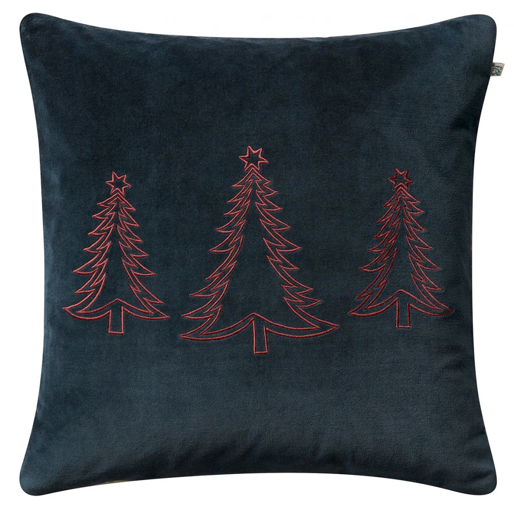 Chhatwal & Jonsson Pine Tree Kuddfodral 50x50 Cm - Prydnadskuddar & Fodral Sammet Sea Blue
