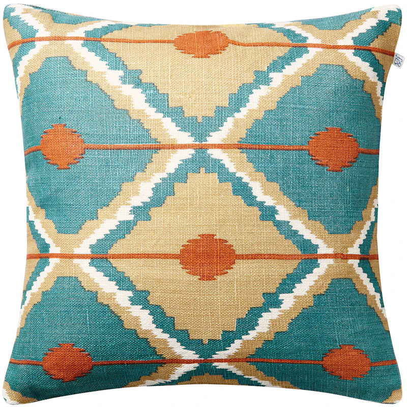 Pune Kuddfodral 50x50 cm, Apricot Orange / Khaki / Heaven Blue