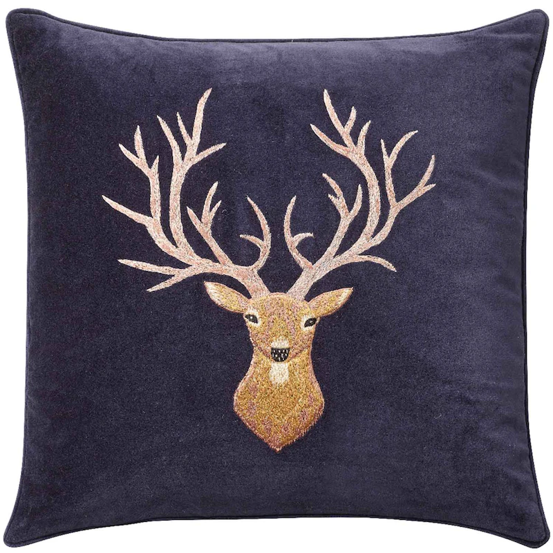 Reindeer Kuddfodral 50x50 cm, Marinblå