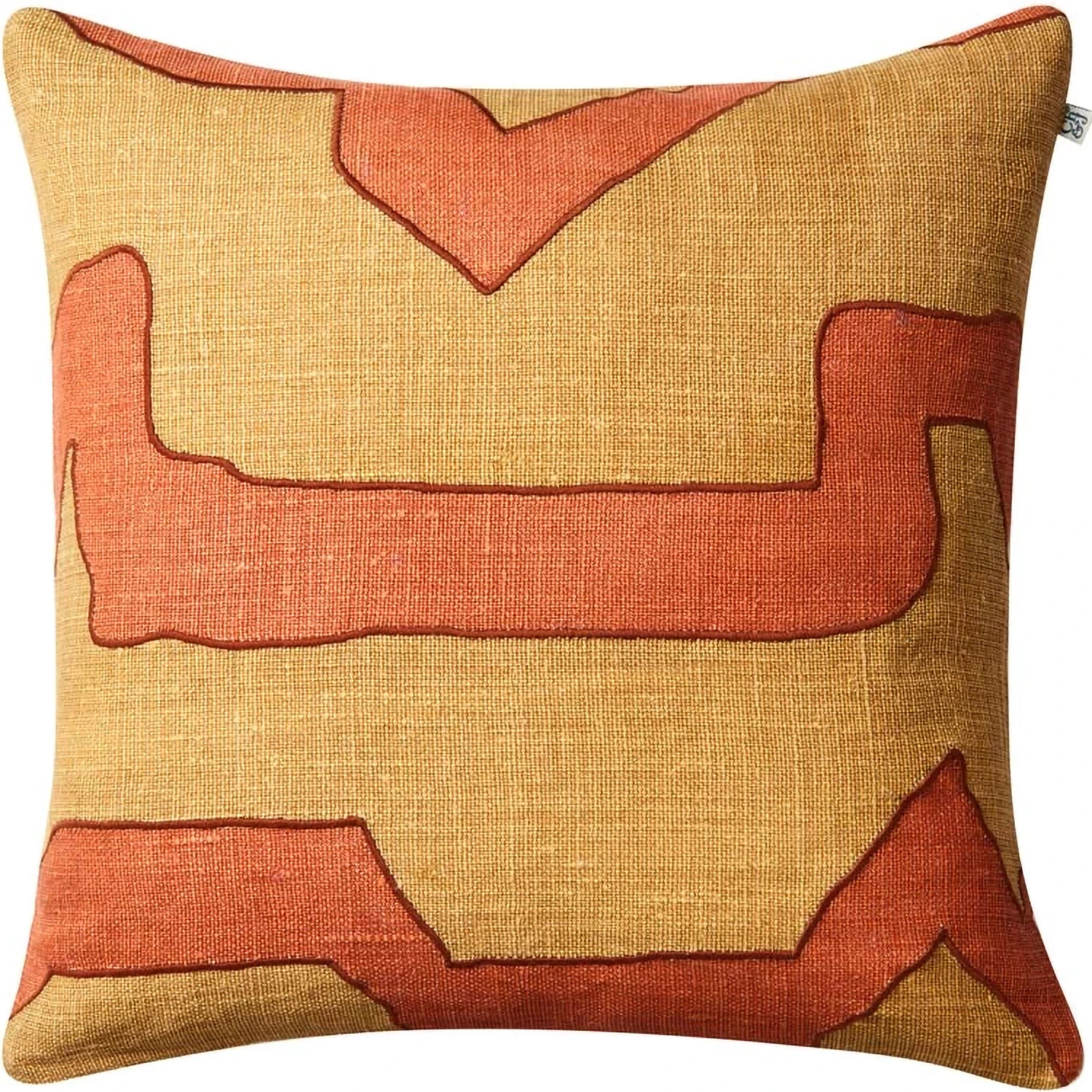 Chhatwal & Jonsson Sikkim Kuddfodral 50x50 Cm Apricot Orange / Khaki - Prydnadskuddar & Fodral Linne Aprikosapelsin