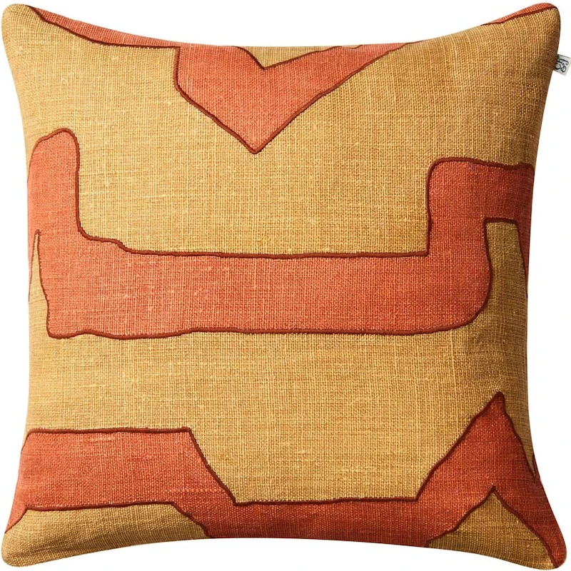 Sikkim Kuddfodral 50x50 cm, Apricot Orange / Khaki