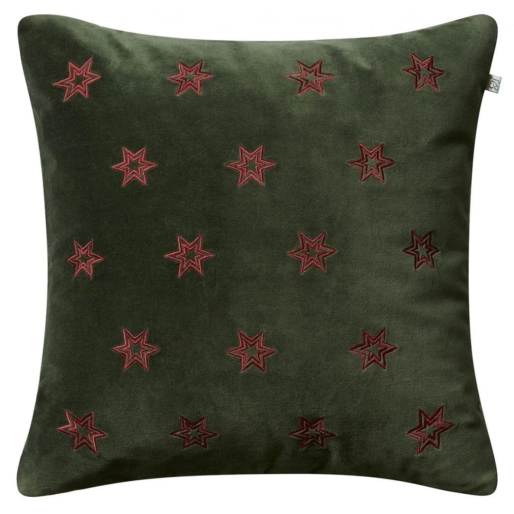 Chhatwal & Jonsson Star Kuddfodral 50x50 Cm - Prydnadskuddar & Fodral Sammet Skogsgrön