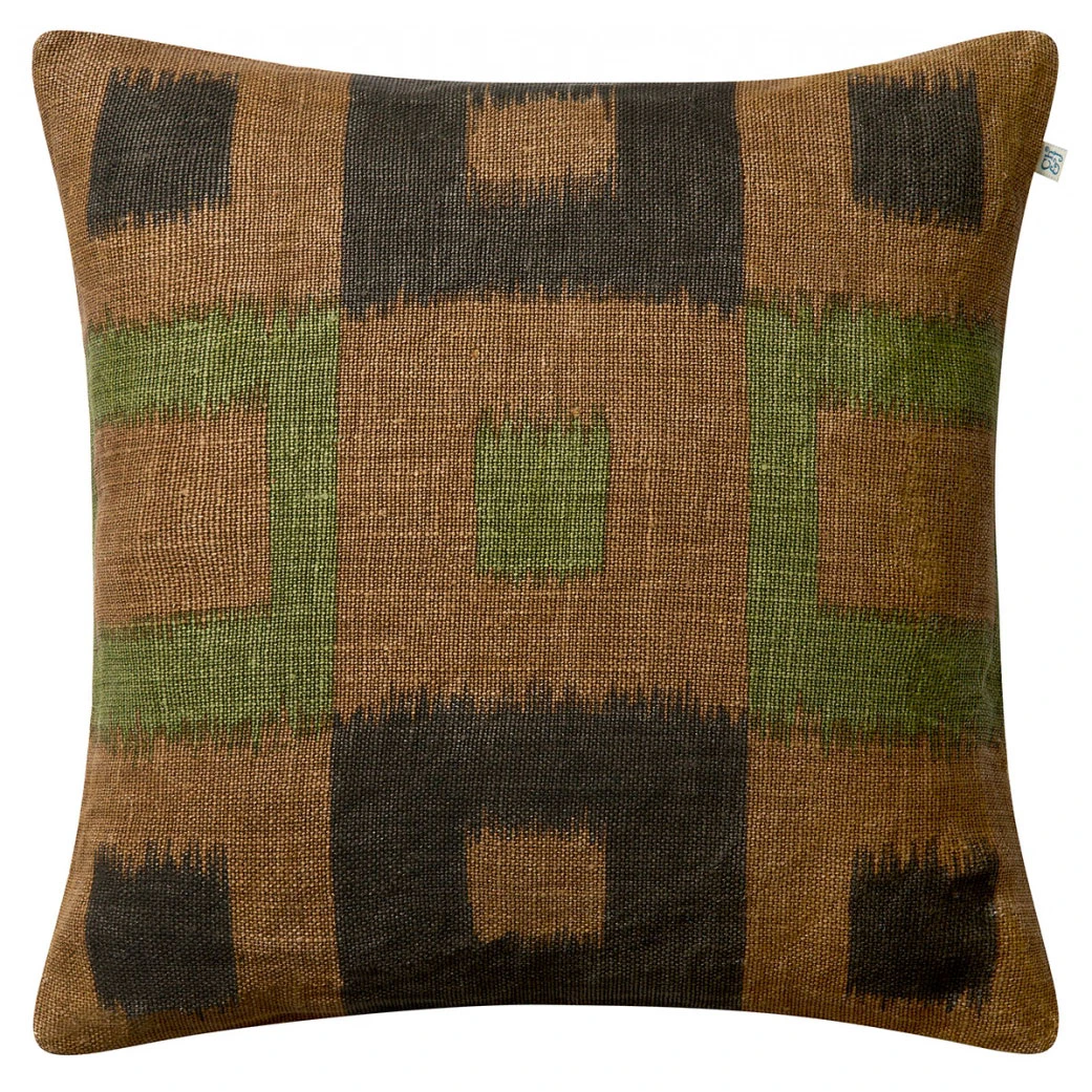 Chhatwal & Jonsson Vicky Kuddfodral 50x50 Cm Taupe / Brown / Cactus Green - Prydnadskuddar & Fodral Linne Brun
