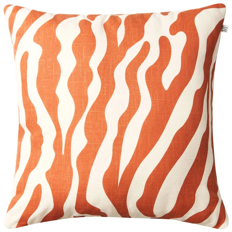 Zebra Kudde 50x50 cm, Orange/Off-white