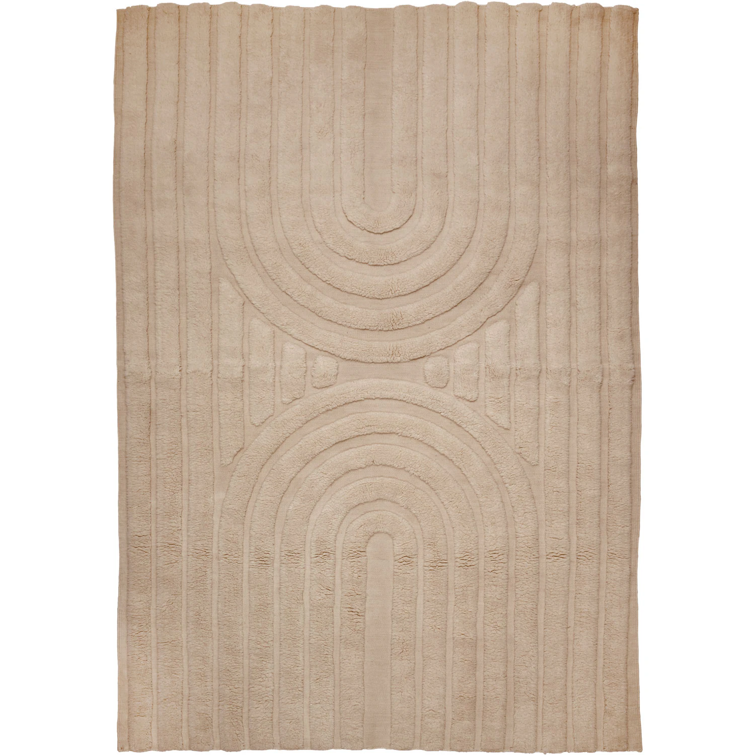 Classic Collection Curve Matta 200x300 Cm - Enfärgade mattor Ull Natural Beige