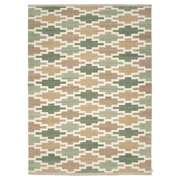 Classic Collection Korsnäs matta 200x300 Cm / Beige - Mönstrade mattor Ull Grön