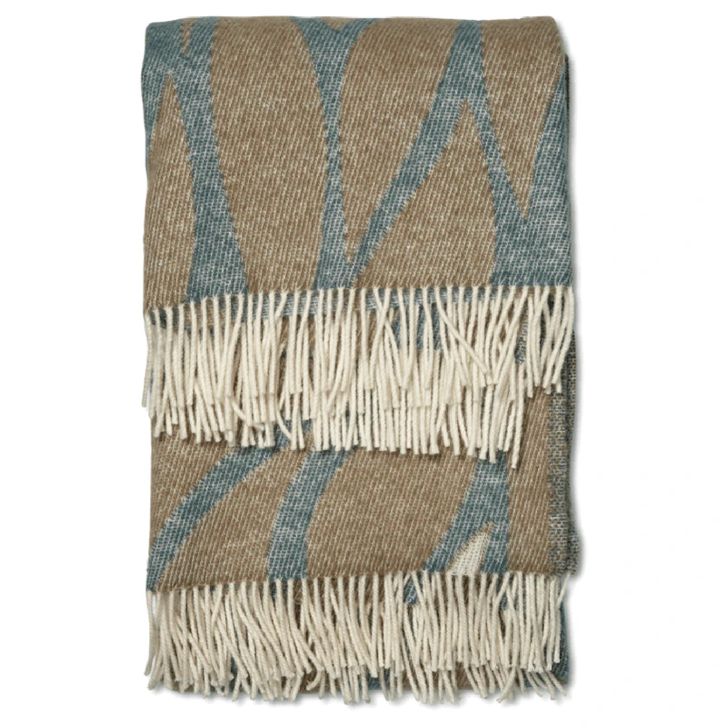 Leaf Ullpläd 130x180 cm, Teal