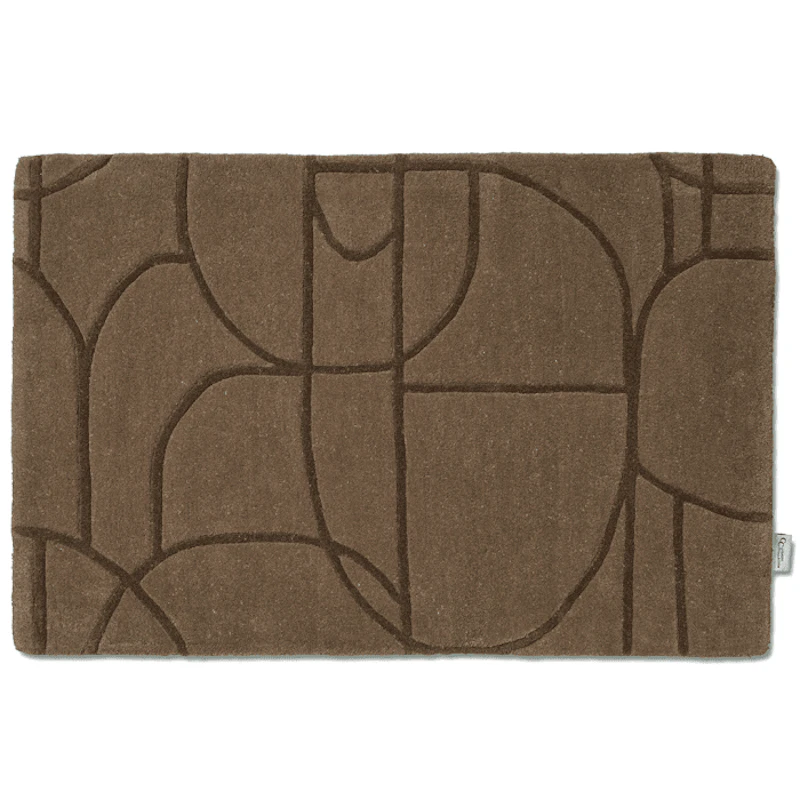 Modern Abstract Dörrmatta 60x90 cm, Brun