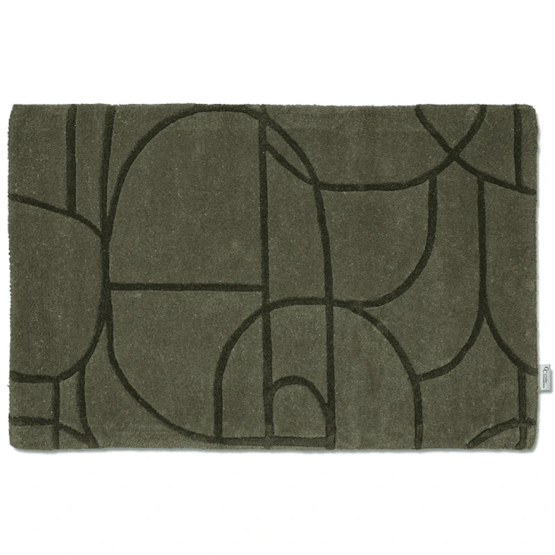 Modern Abstract Dörrmatta 60x90 cm, Grön