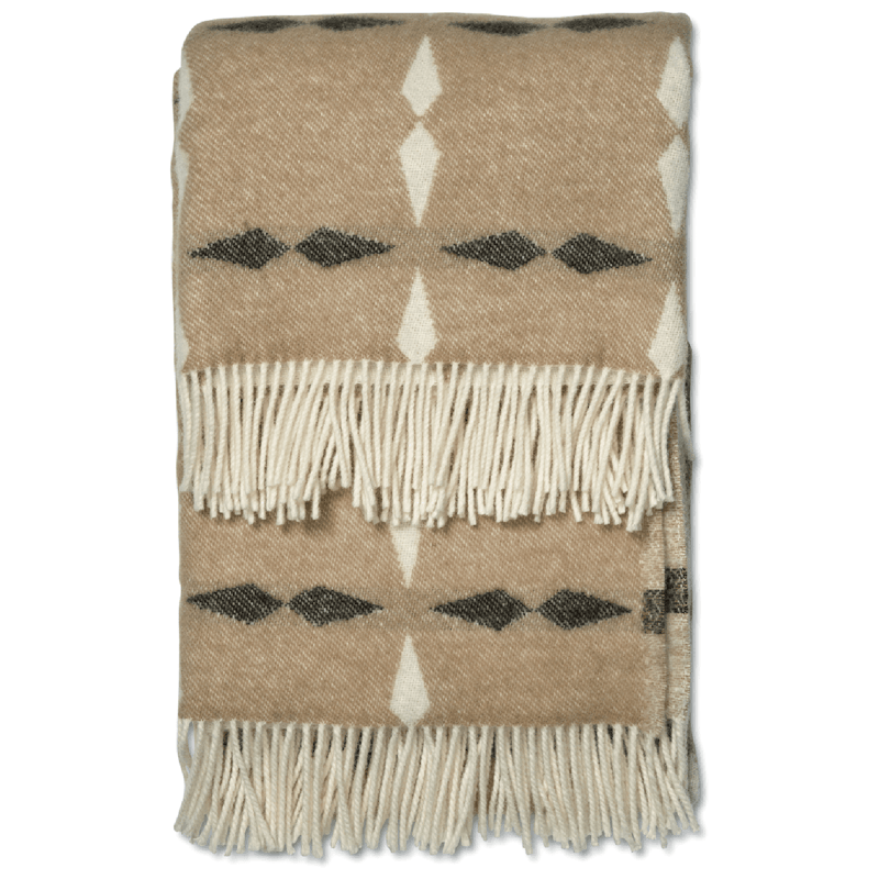 Tile Ullpläd 130x180 cm, Svart / Vit / Beige