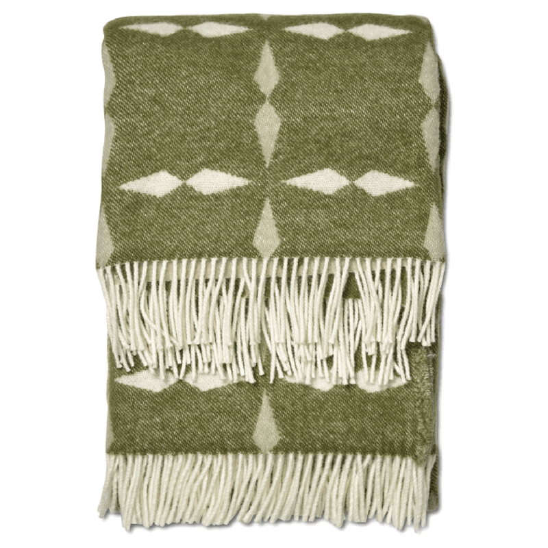 Tile Ullpläd 130x180 cm, Vit / Grön