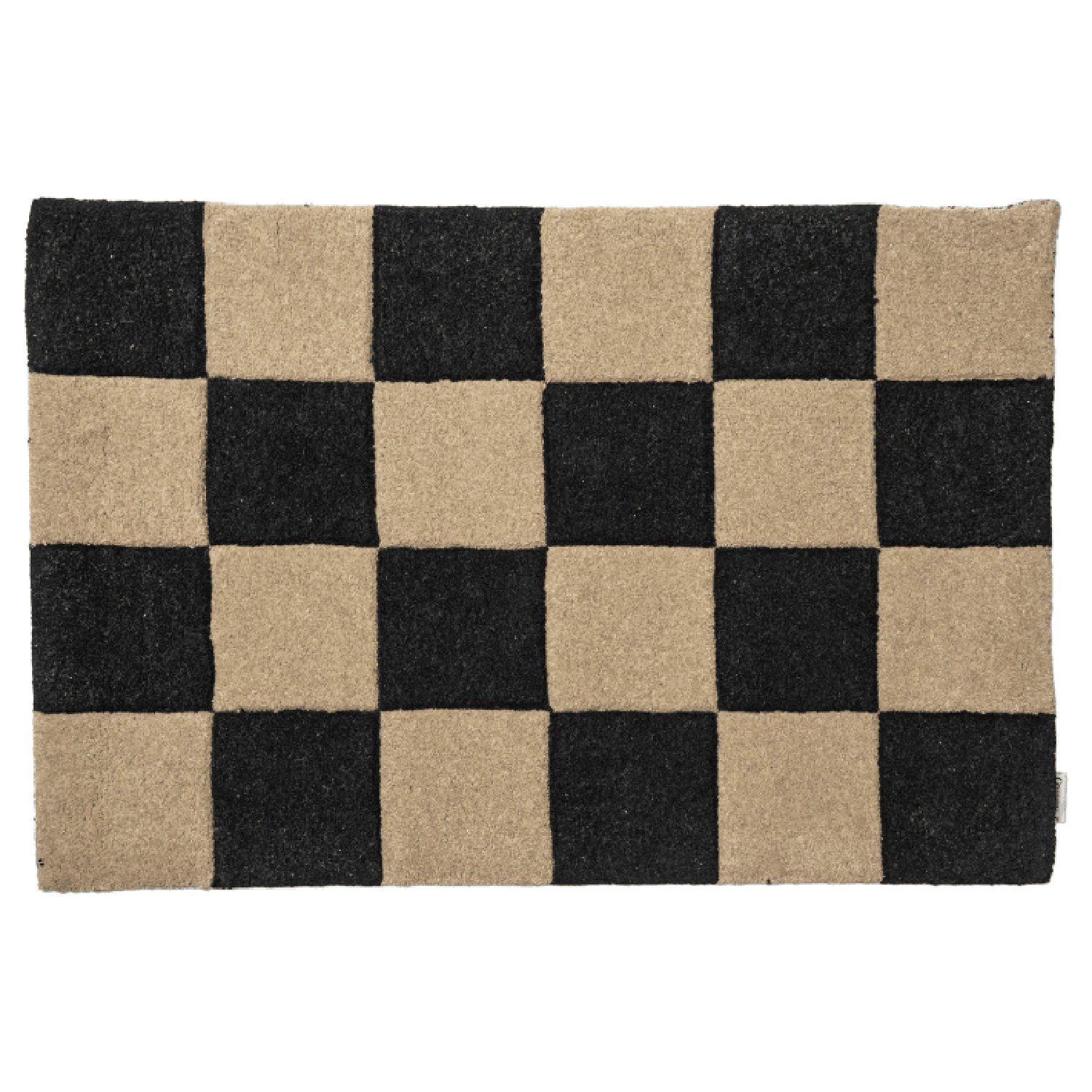 Classic Collection Square Dörrmatta 60x90 Cm / Natur - Mönstrade mattor Ull Svart