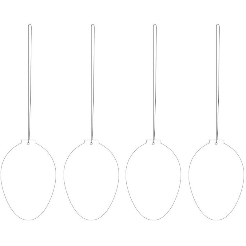 Egg Påskdekoration Rostfritt Stål 4-pack, Vit