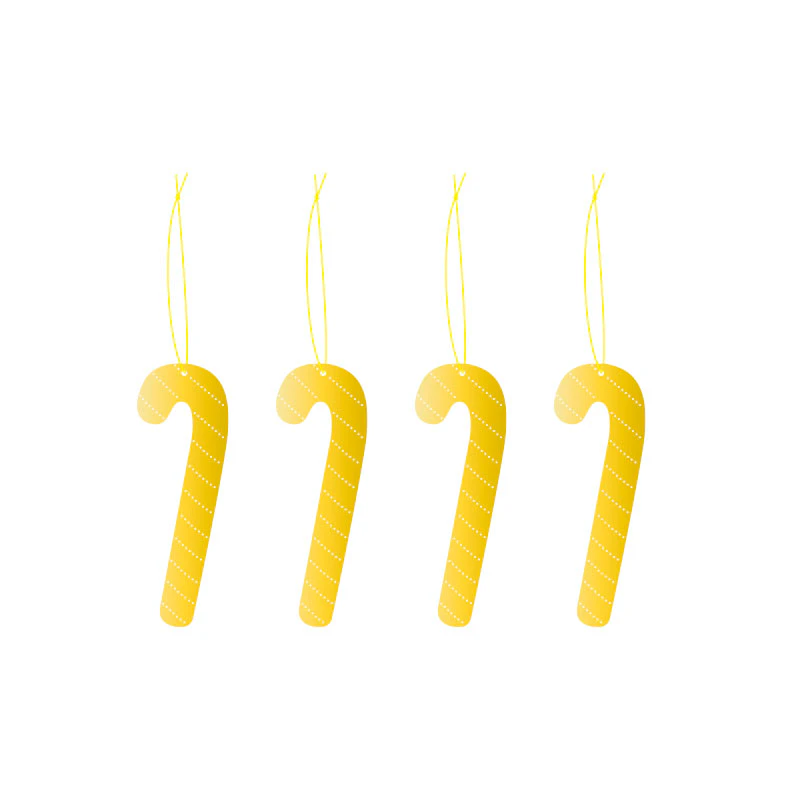 Cooee Design Juldekorationer pläterat 4-pack Candy Cane - Julgranskulor Rostfritt Stål Mässing