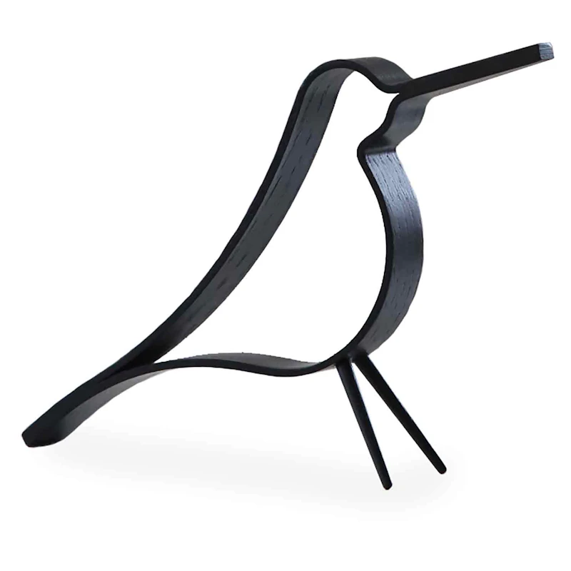 Woody Bird Dekoration 14 cm, Svart